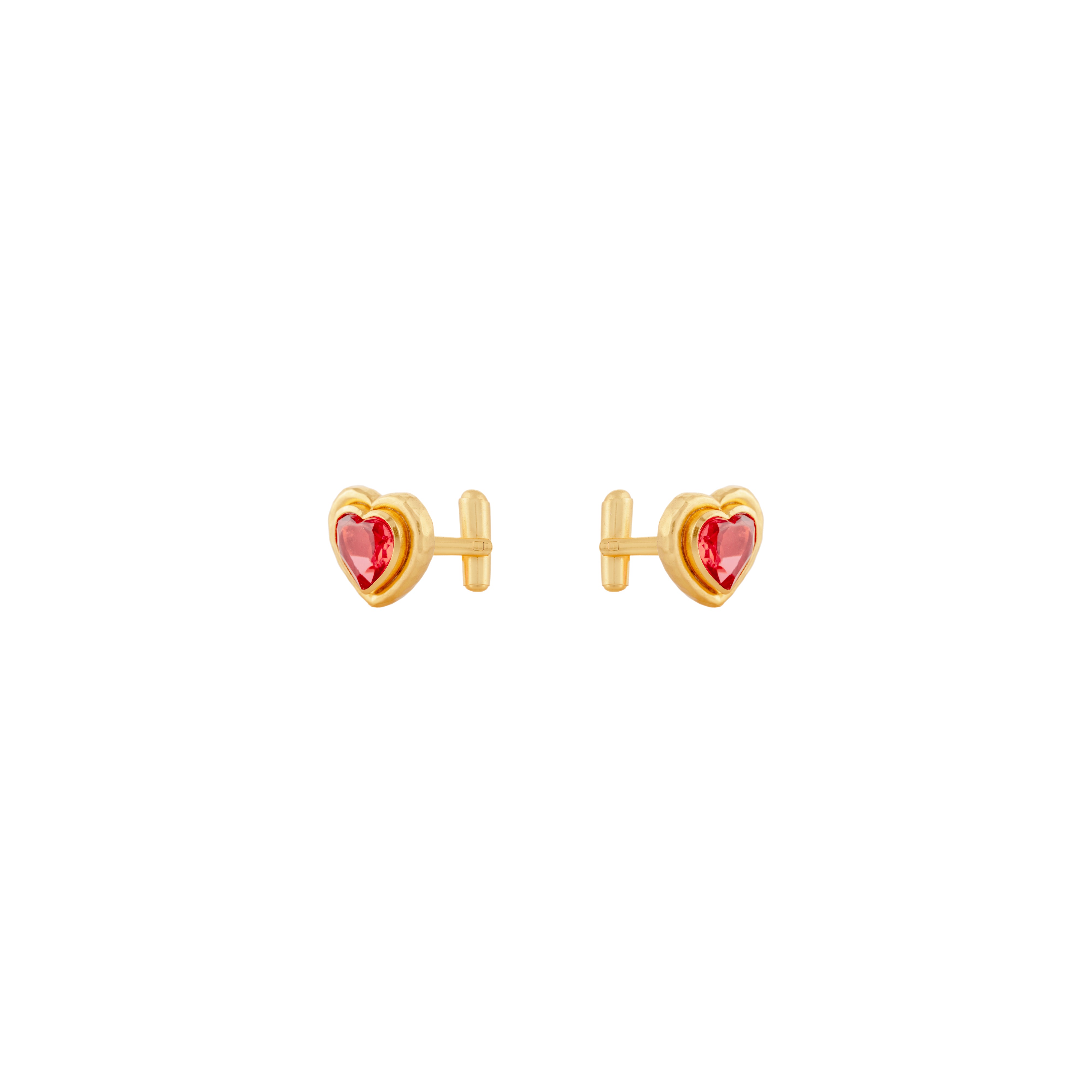 Lover Cufflink Indian Pink Quartz