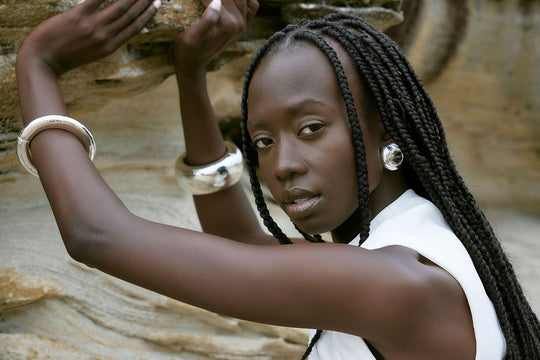 Briller Earring Silver and Crystal