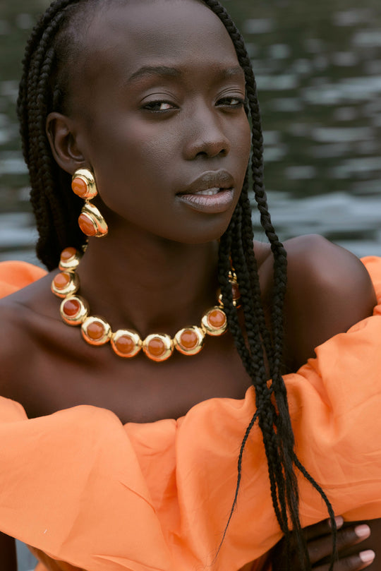 Eclipse Earring Carnelian