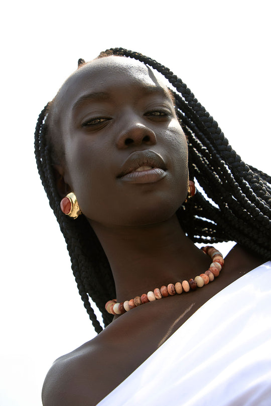 Briller Earring Red Jade