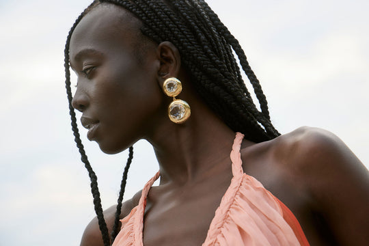 Eclipse Earring Clear Quartz