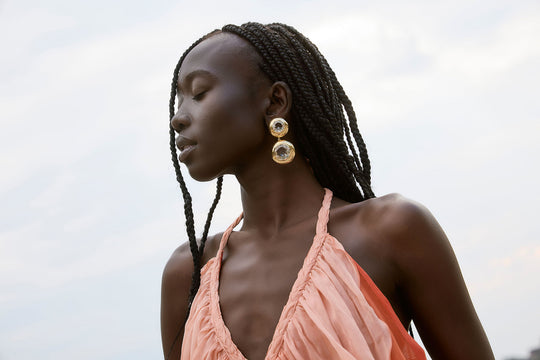 Eclipse Earring Clear Quartz