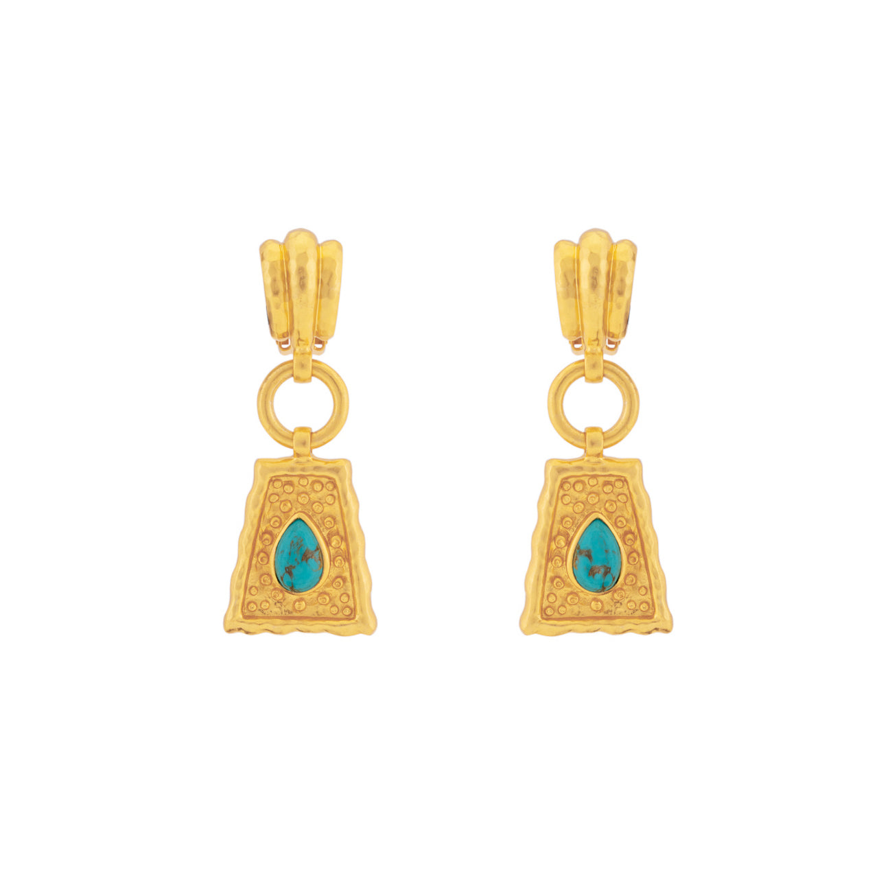 Mayan Earrings Golden Turquoise