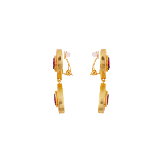 Forever Earrings Ruby Red Quartz & Crystal