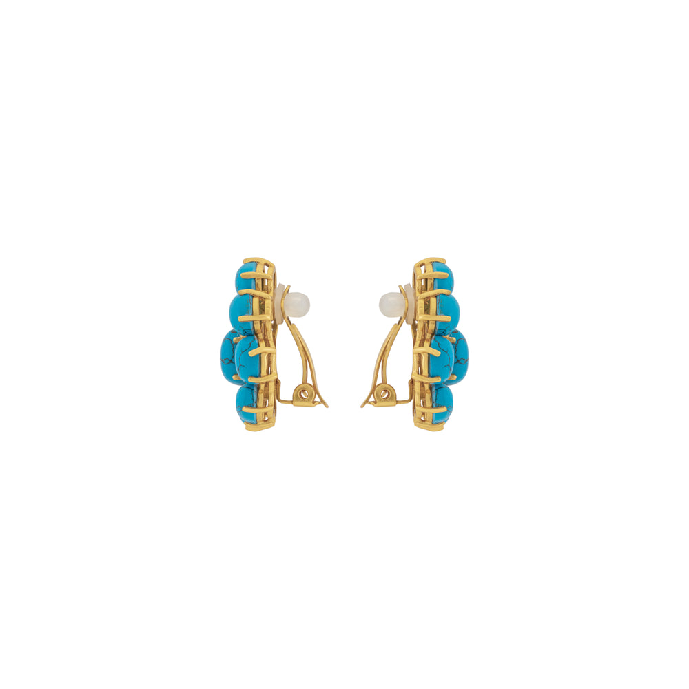 Carmella Earrings Blue Turquoise & Blue Crystal
