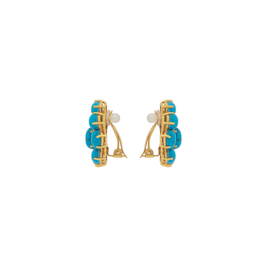 Carmella Earrings Blue Turquoise & Blue Crystal