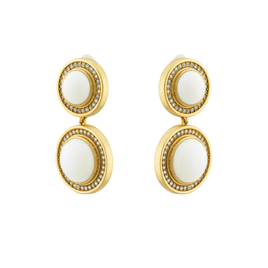 Solaris Earring White Stone