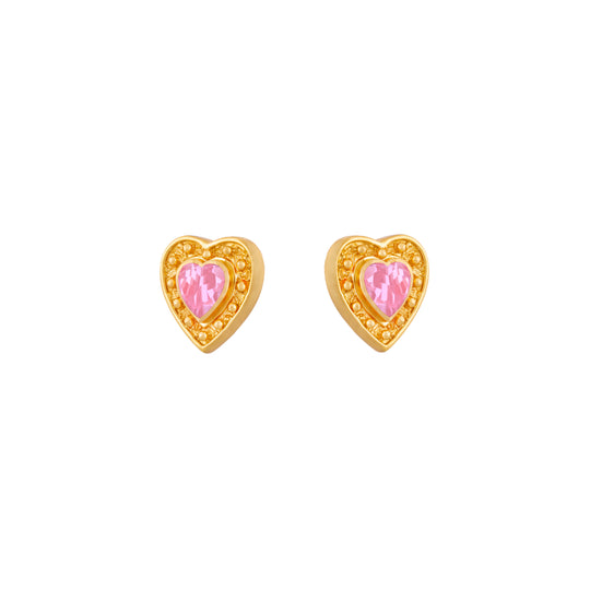 Hearts Earrings Rose Quartz