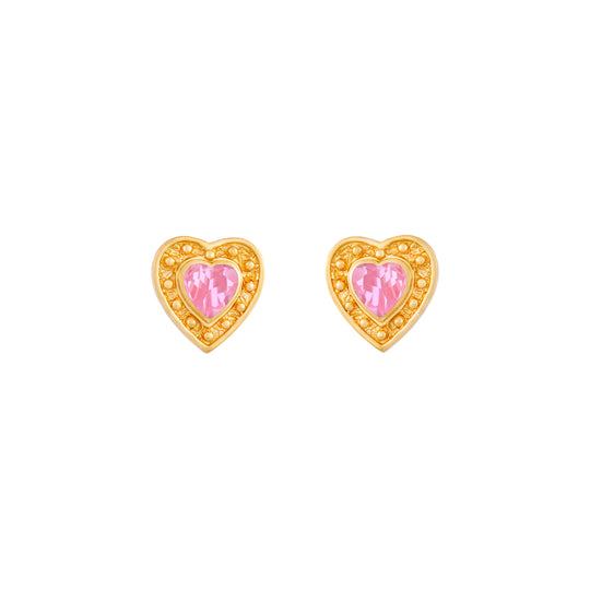 Hearts Earrings Rose Quartz