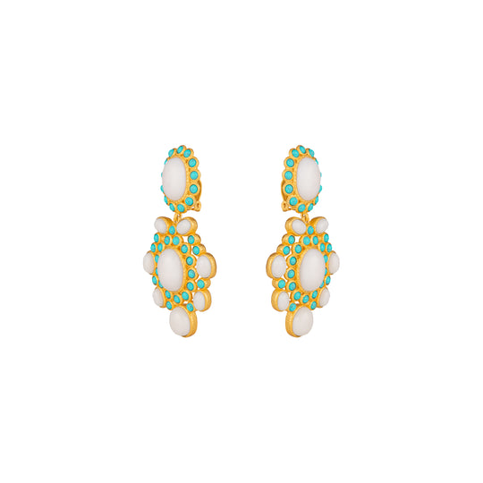 Isola Earrings White & Turquoise