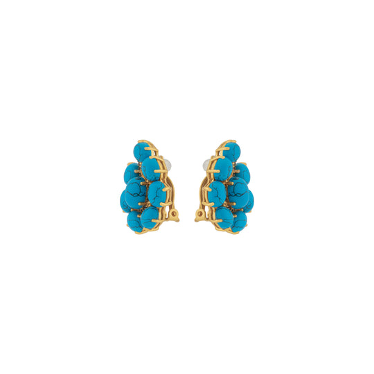 Carmella Earrings Blue Turquoise & Blue Crystal