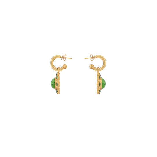 Laia Earrings Green Turquoise & Green Peridot Quartz