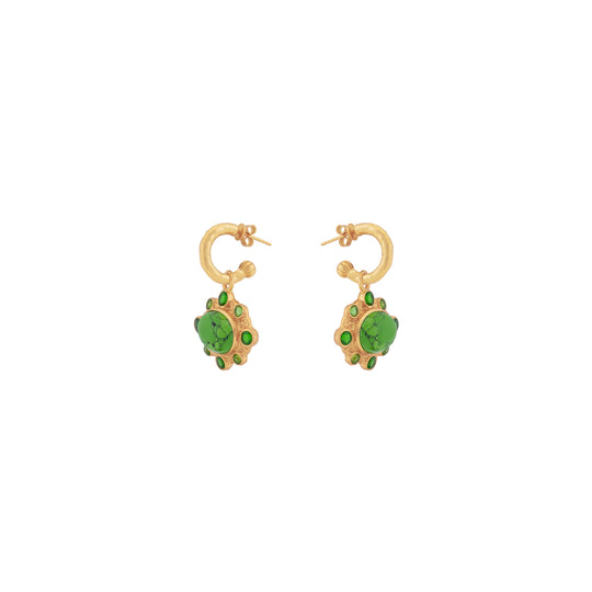 Laia Earrings Green Turquoise & Green Peridot Quartz