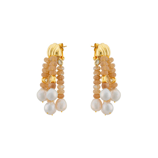 Viv Earring Gold Jade