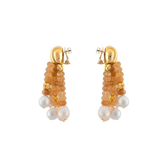 Viv Earring Gold Jade