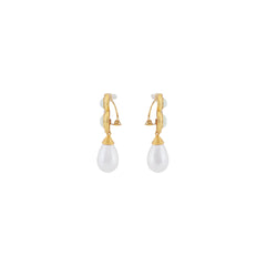 Ava Earrings White Stone & Pearl
