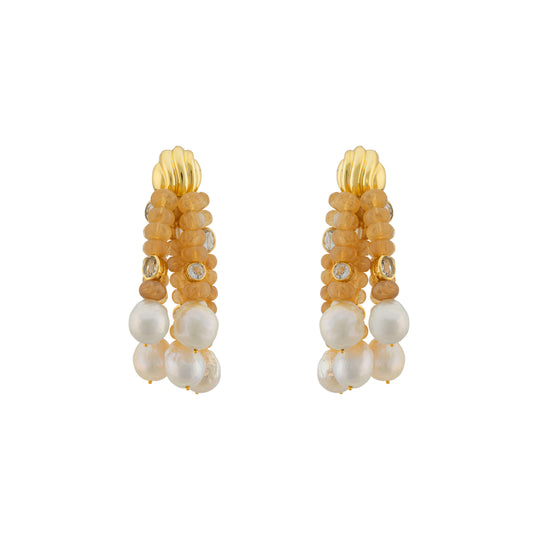 Viv Earring Gold Jade