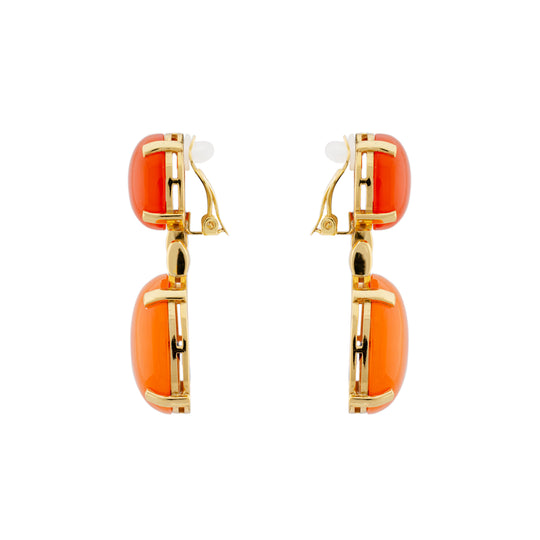 Galaxias Earring Red and Orange Jade