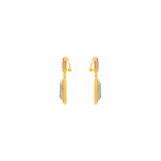 Jennifer Earrings Light Blue Quartz & Clear Quartz Crystal (PRE-ORDER)