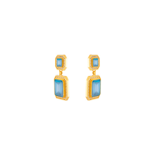 Jennifer Earrings Light Blue Quartz & Clear Quartz Crystal (PRE-ORDER)