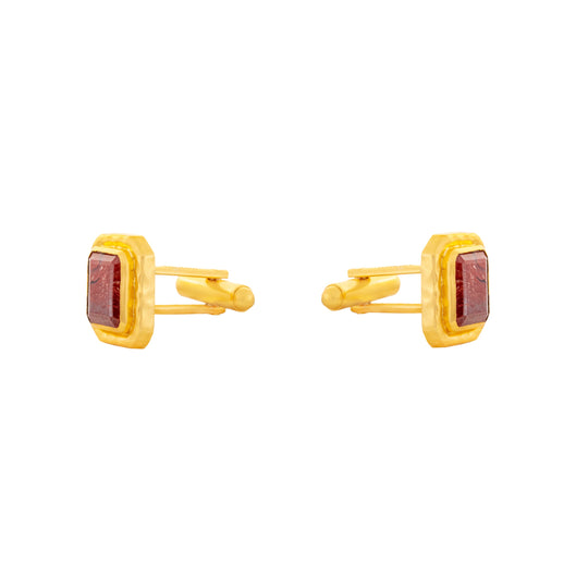 Scandal Cufflink Burgundy Red Jade