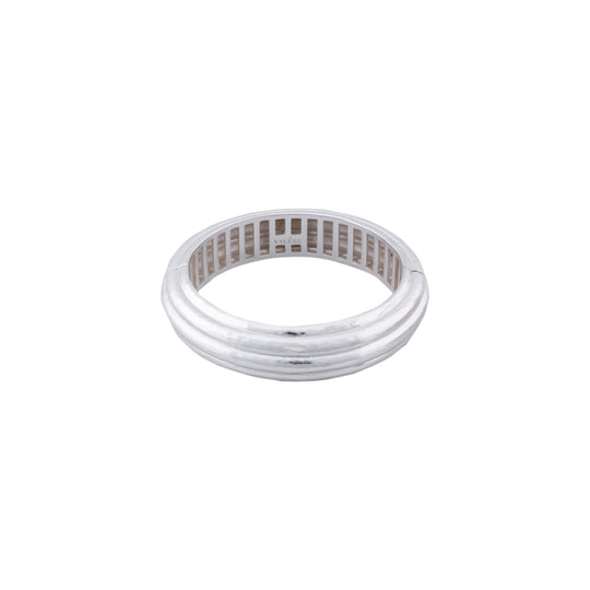 Ribbed Bangle Silver