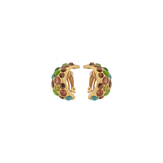 Alicia Earrings Green Turquoise, Tiger Eye, Golden Turquoise, Malachite, Citrine Quartz & Peridot Quartz