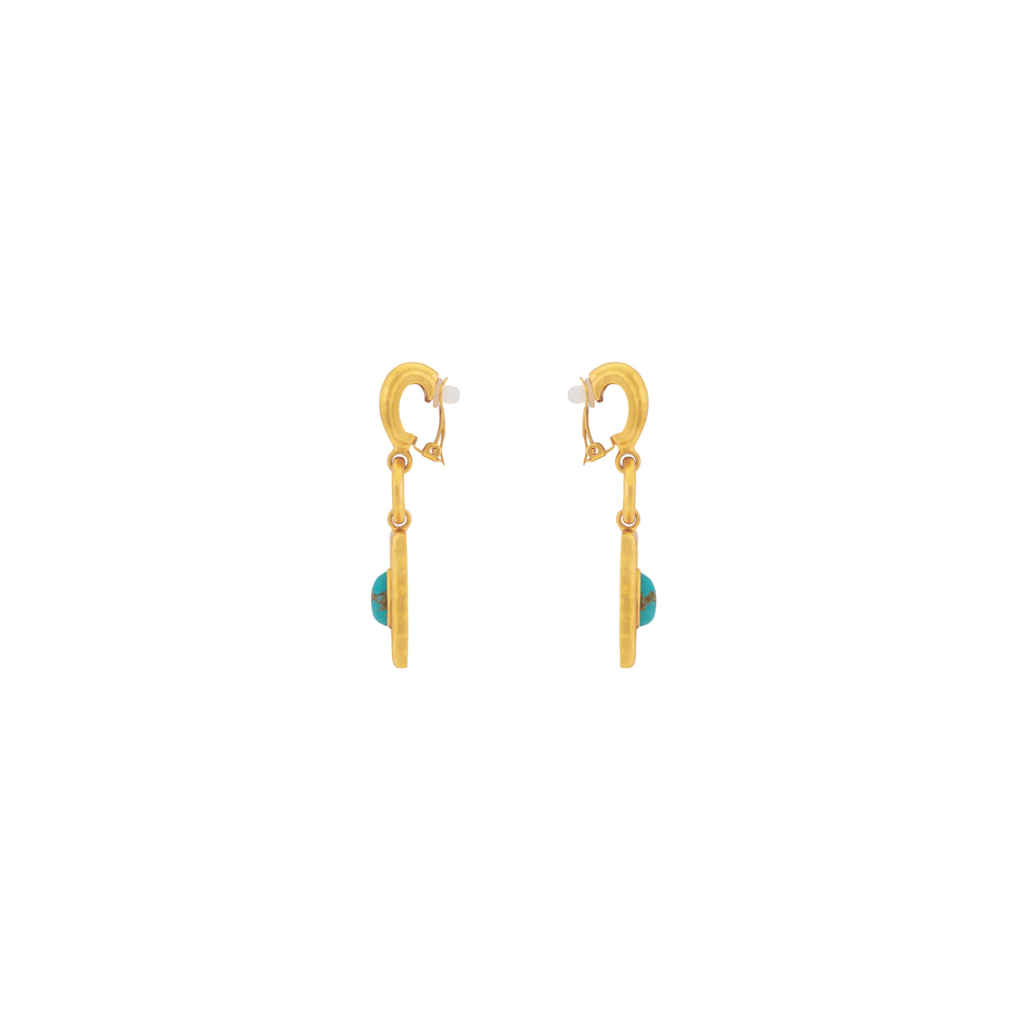 Mayan Earrings Golden Turquoise