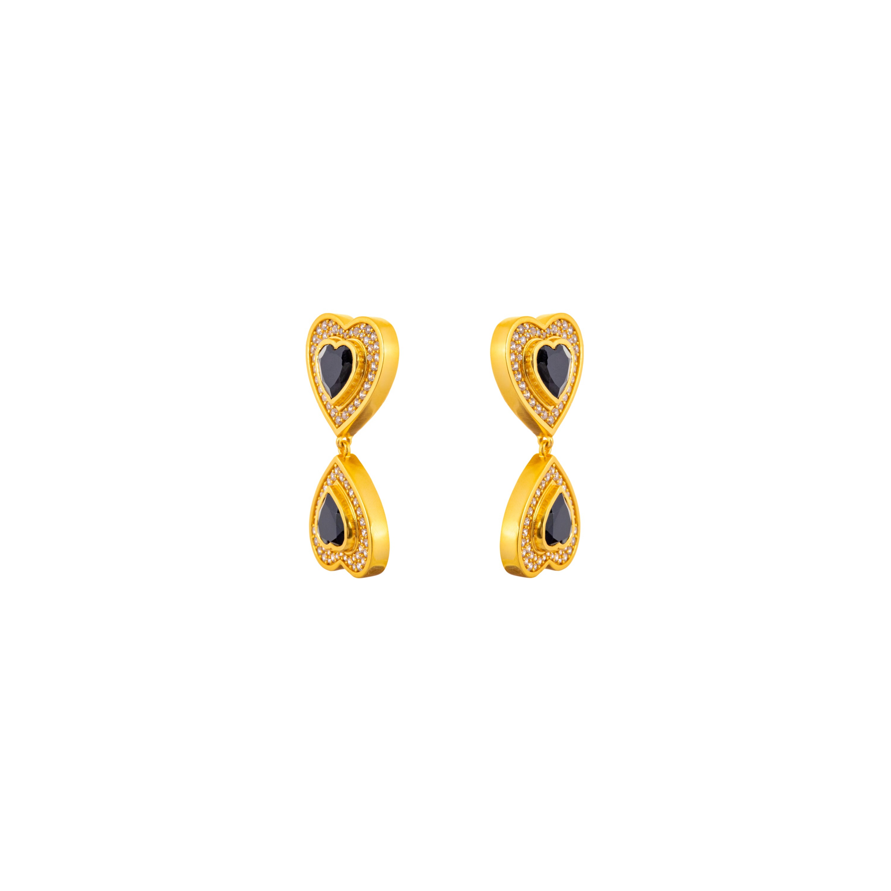 Forever Earrings Black Onyx & Crystal