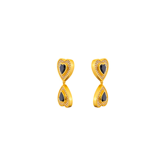 Forever Earrings Black Onyx & Crystal