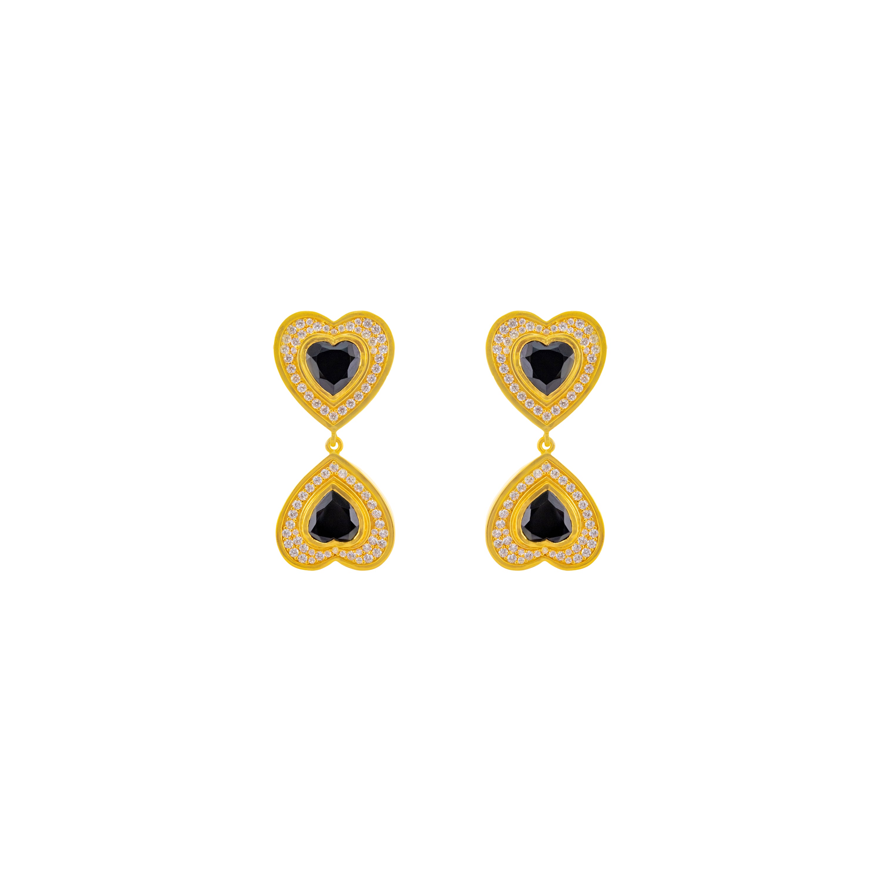 Forever Earrings Black Onyx & Crystal