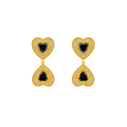 Forever Earrings Black Onyx & Crystal