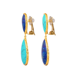 Malibu Earrings Turquoise & Lapis