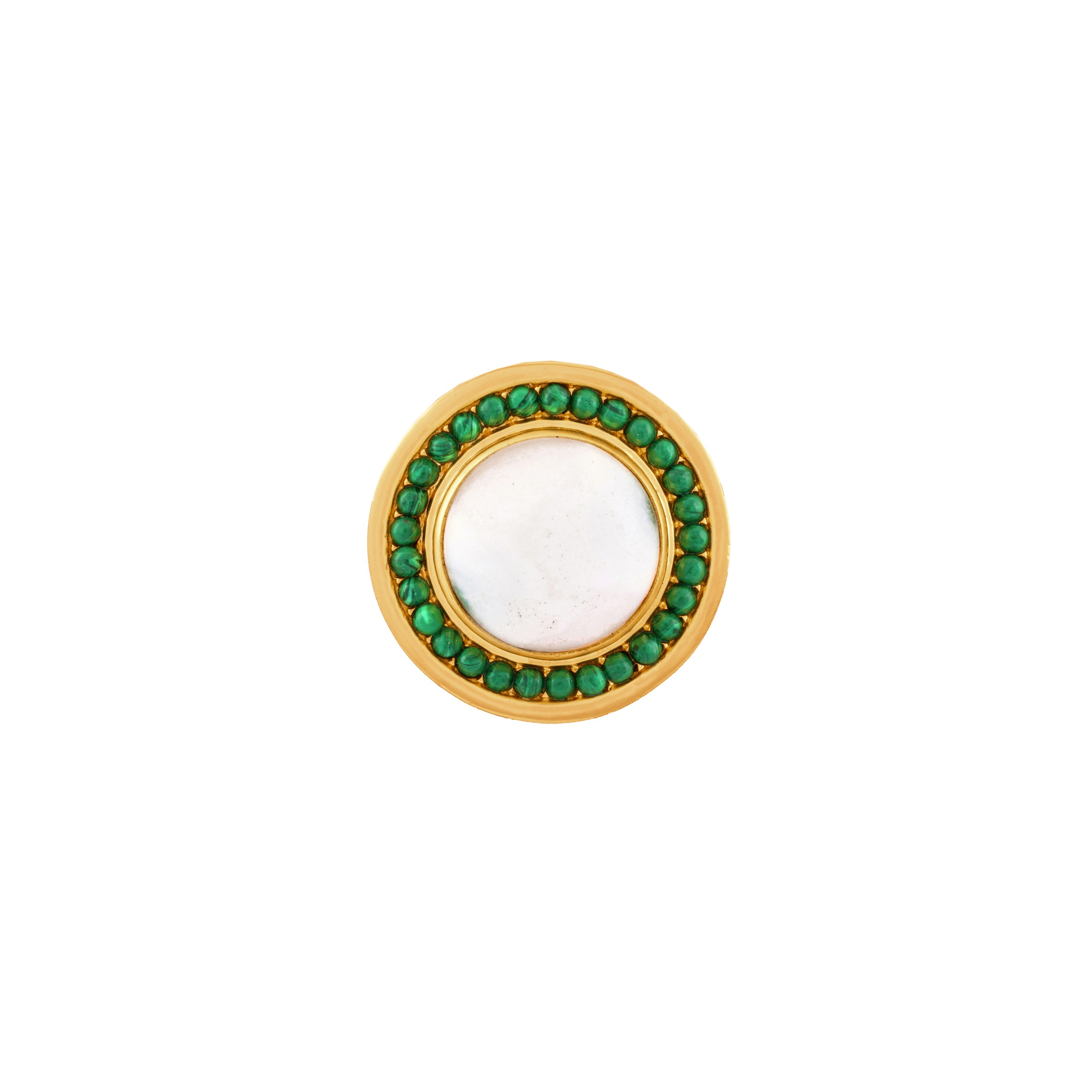 Aloha Ring Moss Agate & Malachite