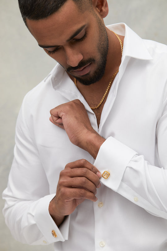 Scandal Cufflink Clear Quartz