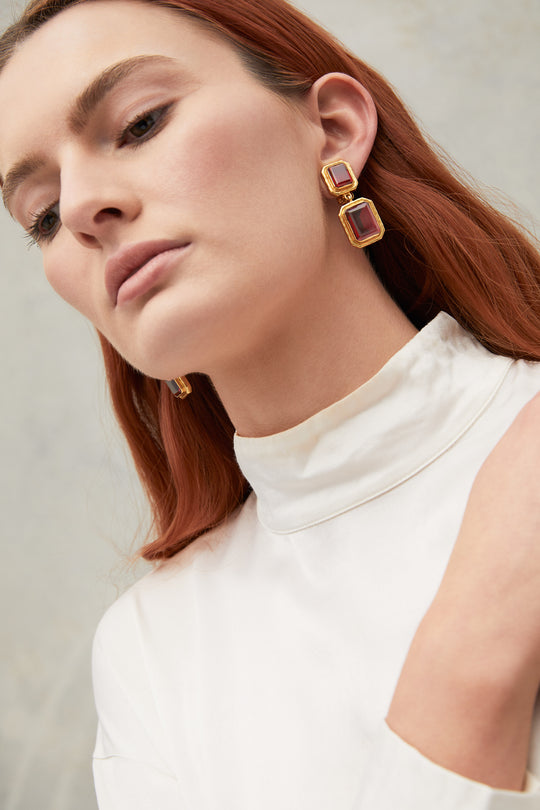 Fierce Earrings Red Ruby Quartz