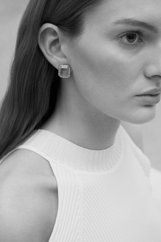 Scandal Earrings Clear Quartz