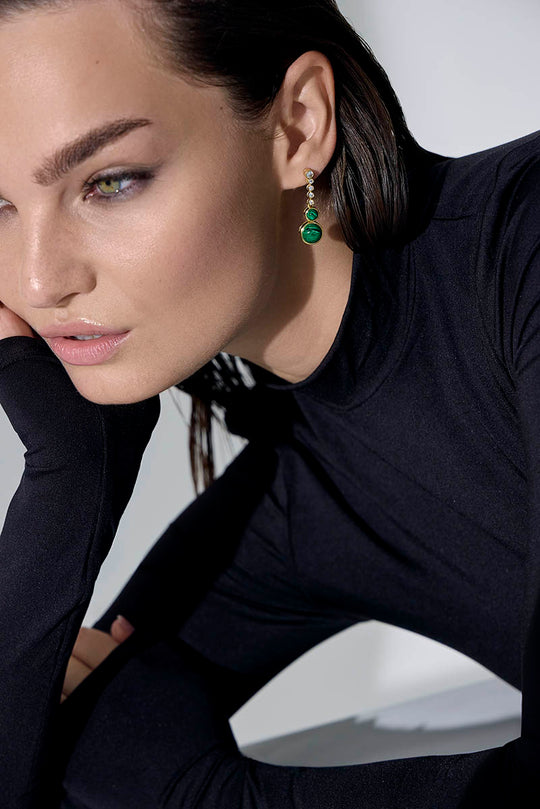 Night Earrings Malachite