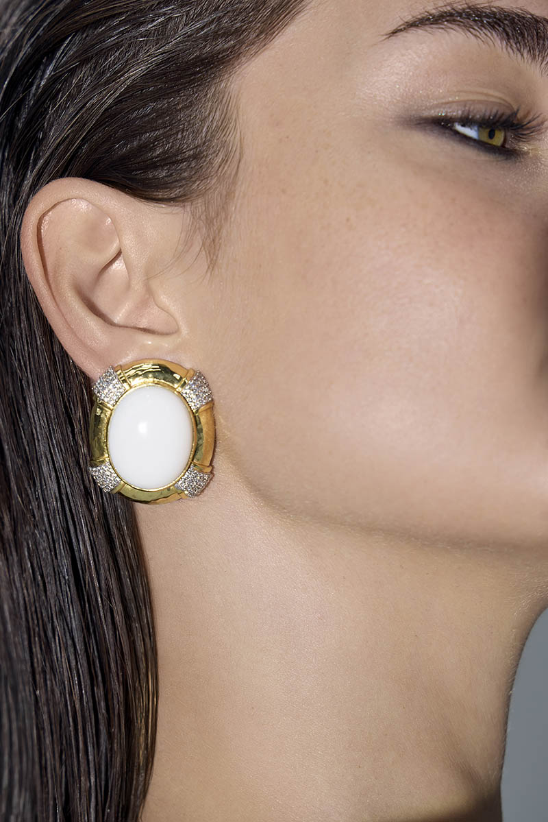 Cheryl Earrings White Stone