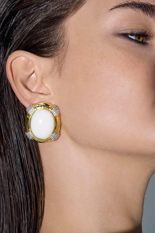 Cheryl Earrings White Stone