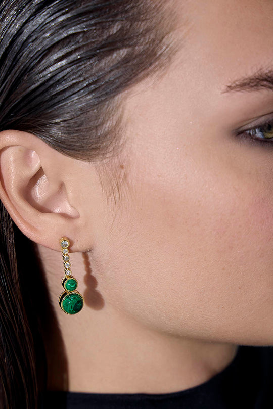 Night Earrings Malachite