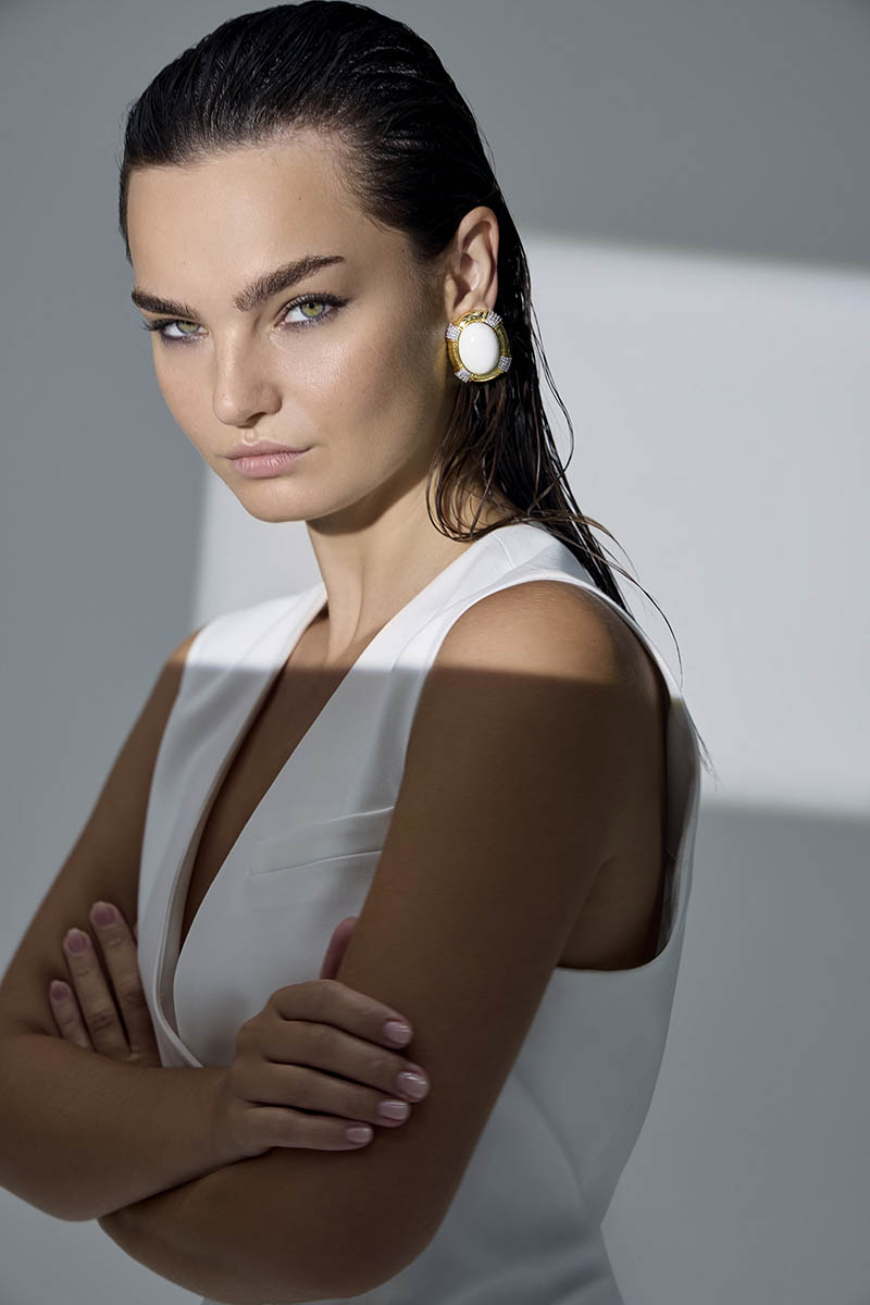 Cheryl Earrings White Stone