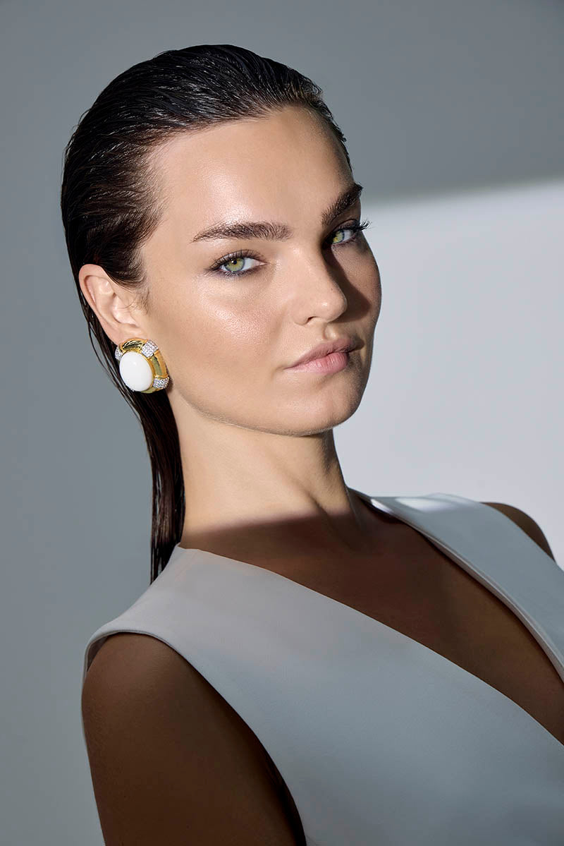 Cheryl Earrings White Stone