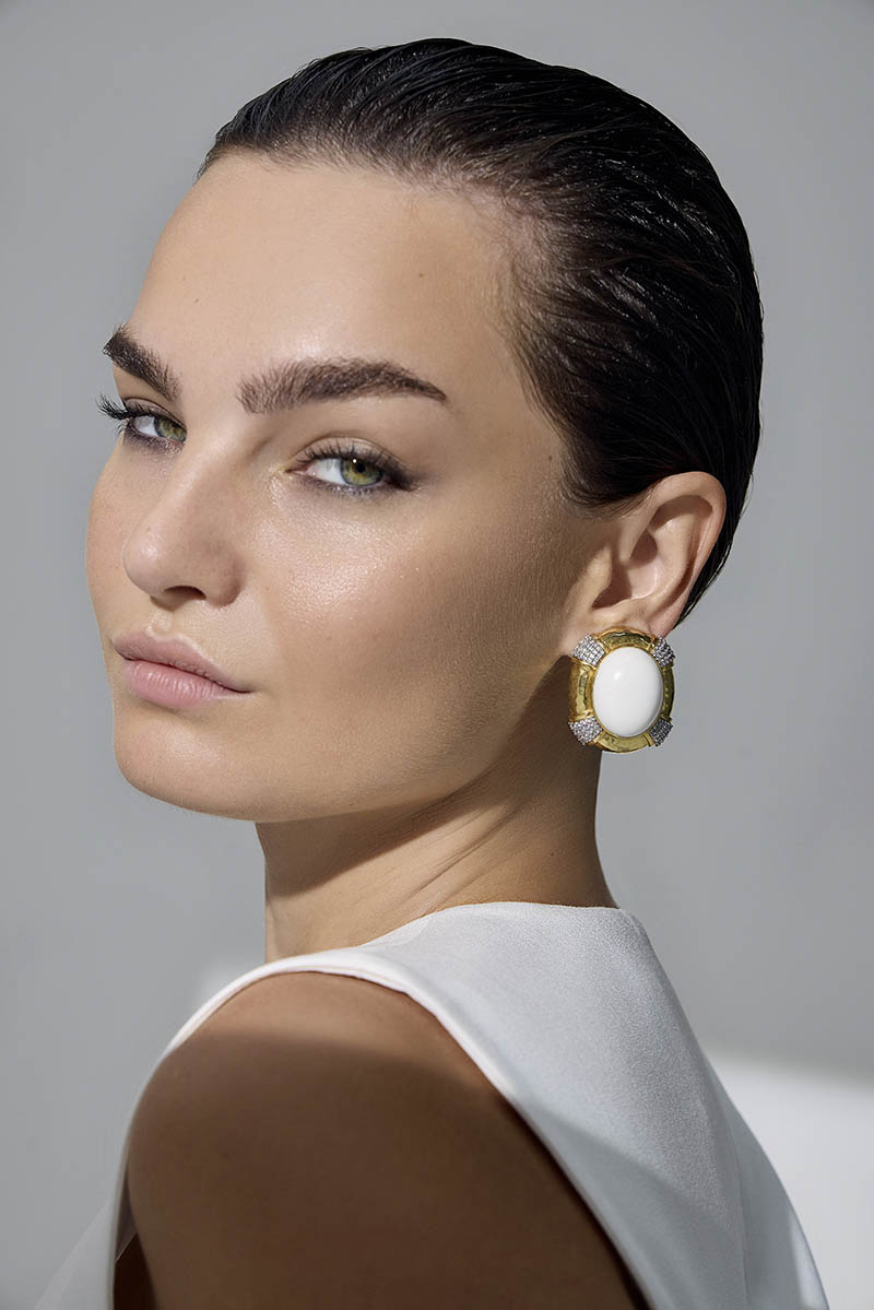 Cheryl Earrings White Stone