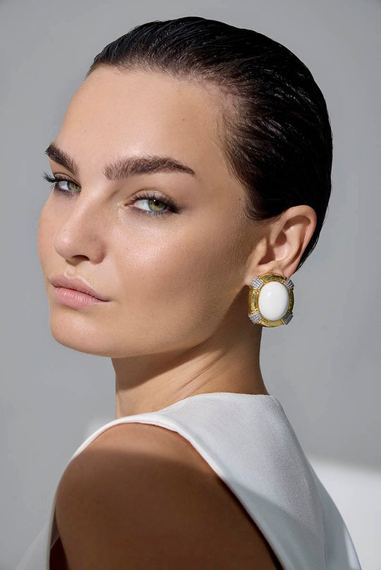 Cheryl Earrings White Stone