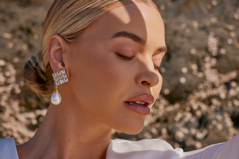 Pam Earrings Clear Quartz Crystal