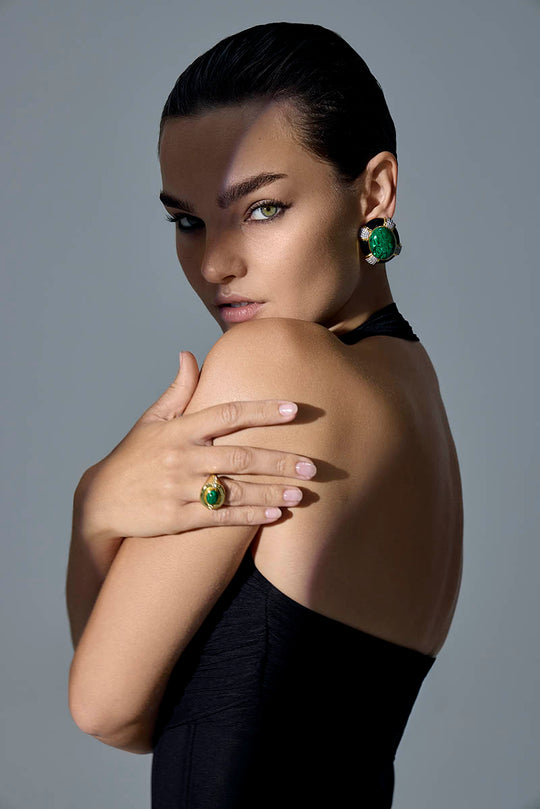 Cheryl Earrings Malachite