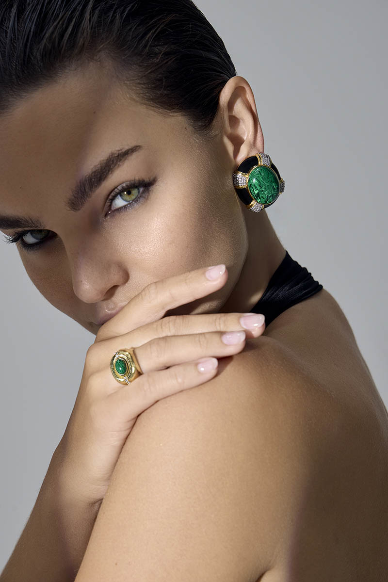 Cheryl Earrings Malachite