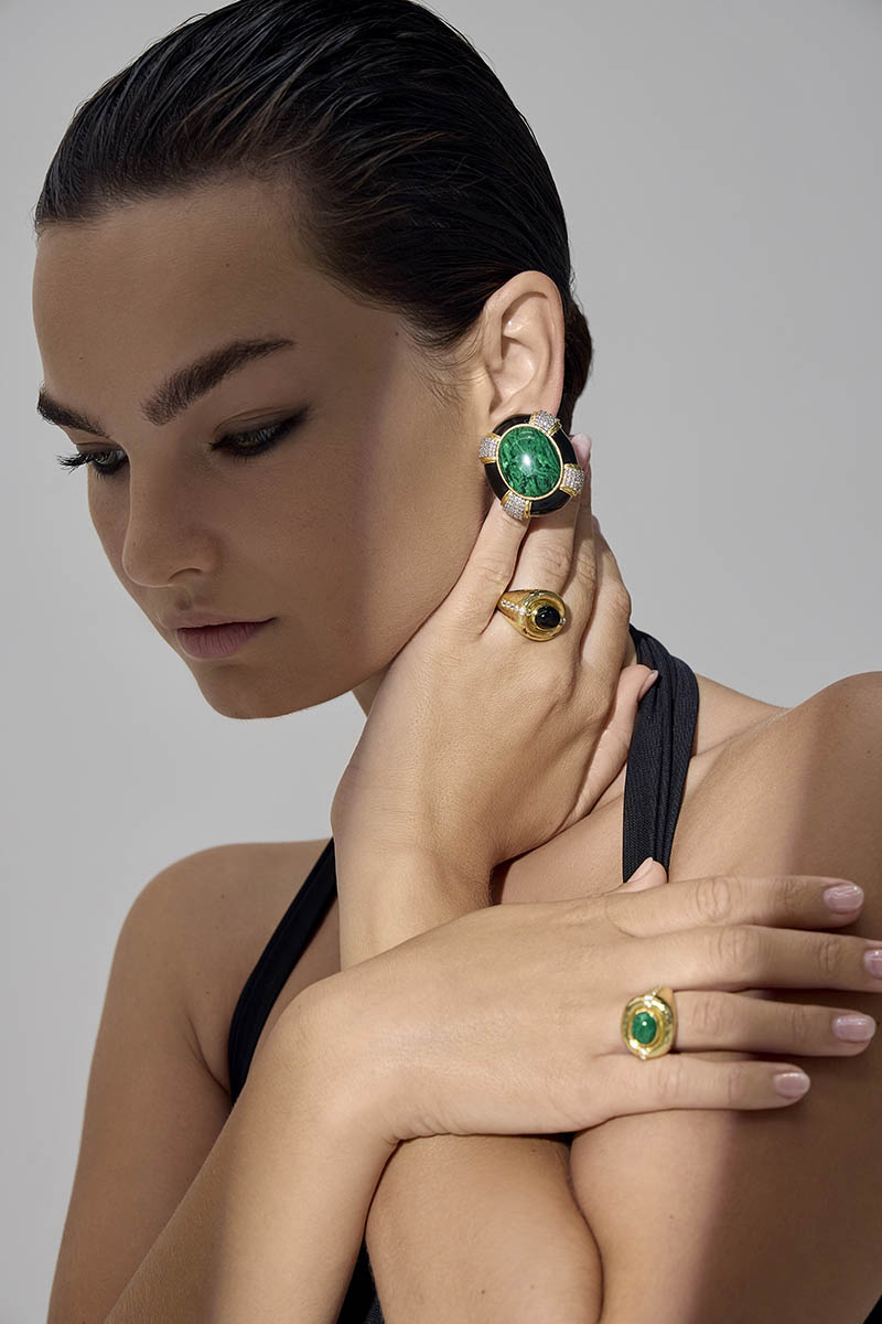 Cheryl Earrings Malachite