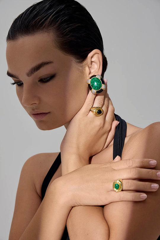 Cheryl Earrings Malachite